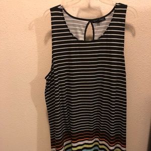 Plus size striped dress/swimsuit cover
